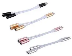 2 in 1 Type C to 3.5 mm Charger Headphone Audio Jack USB C Cable Portable Type-C to 3.5mm Connector Adapter for Mole Phone 2 in 1 Type C to 3.5 mm Charger Headphone Audio Jack USB C Cable Portable Type-C to 3.5mm Connector Adapter for Mole Phone
