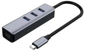 4 in 1 Hub, 3 USB3.0 Ports + Network Card Interface Adapter, Gigat Free Drive Hub Expander 4 in 1 Hub, 3 USB3.0 Ports + Network Card Interface Adapter, Gigat Free Drive Hub Expander