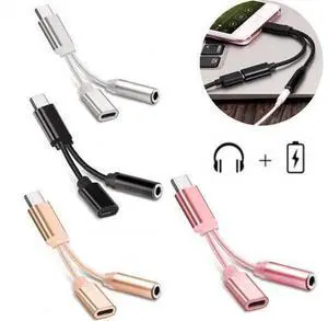 2 In1 Type-C Convertor USB Type C Charging Cable 3.5mm Audio Earphone Headphone Adapter For Type-C Phone 2 In1 Type-C Convertor USB Type C Charging Cable 3.5mm Audio Earphone Headphone Adapter For Type-C Phone