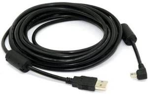 U2-057-RI-5.0M Mini USB B Type 5pin Male Right Angled 90 Degree to USB 2.0 Male Data Cable 5 Meters with EMI Ferrite Core U2-057-RI-5.0M Mini USB B Type 5pin Male Right Angled 90 Degree to USB 2.0 Male Data Cable 5 Meters with EMI Ferrite Core