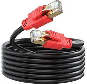 Cat 8 Ethernet Cable 50 FT, Heavy Duty 26AWG Cat8 Internet Cable LAN Network Cable High Speed 40Gbps, 2000Mhz SFTP Ethernet Cables, Weatherproof S/FTP UV Resistant Indoor & Outdoor Ethernet Cable Cat 8 Ethernet Cable 50 FT, Heavy Duty 26AWG Cat8 Internet Cable LAN Network Cable High Speed 40Gbps, 2000Mhz SFTP Ethernet Cables, Weatherproof S/FTP UV Resistant Indoor & Outdoor Ethernet Cable