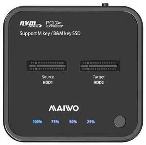 Type C GEN2 to M Key NVMe M.2 SSD Enclosure 2bay NVMe Enclosure with Offline Clone Type C GEN2 to M Key NVMe M.2 SSD Enclosure 2bay NVMe Enclosure with Offline Clone