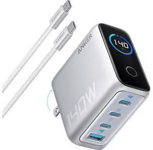 Laptop Charger 140W MAX USB C Charger 4-Port Multi-Device Fast Charging Advanced GaN Power Adapter Intuitive Touch Controls for MacBook iPhone 16 Series Galaxy Pixel and More Laptop Charger 140W MAX USB C Charger 4-Port Multi-Device Fast Charging Advanced GaN Power Adapter Intuitive Touch Controls for MacBook iPhone 16 Series Galaxy Pixel and More