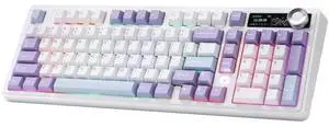 AJAZZ AK980 Mechanical Keyboard with Smart Display & Knob,98% Wireless Keyboard Tri-Mode BT/2.4G/USB-C, Hot Swappable, PBT Keycaps, with RGB Light for Win & Mac(Purple,Murad Switch) AJAZZ AK980 Mechanical Keyboard with Smart Display & Knob,98% Wireless Keyboard Tri-Mode BT/2.4G/USB-C, Hot Swappable, PBT Keycaps, with RGB Light for Win & Mac(Purple,Murad Switch)
