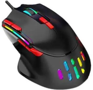 JUSHZ Computer Mouse for Laptop USB Gaming Ergonomic Mice Pointing Device Lightweight Portable Touch Scroll Optical Mouse RGB Light (12.7x8.3x4.4cm,Black) JUSHZ Computer Mouse for Laptop USB Gaming Ergonomic Mice Pointing Device Lightweight Portable Touch Scroll Optical Mouse RGB Light (12.7x8.3x4.4cm,Black)