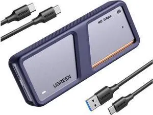 UGREEN 40Gbps M.2 NVMe Enclosure with Cooling Fan, Anti-Drop SSD Enclosure for MacBook, Aluminum M.2 Enclosure Support M/B+M Key Size 2280/2260/2242/2230 Compatible with Thunderbolt 3/4/USB4/3.2/3.1 UGREEN 40Gbps M.2 NVMe Enclosure with Cooling Fan, Anti-Drop SSD Enclosure for MacBook, Aluminum M.2 Enclosure Support M/B+M Key Size 2280/2260/2242/2230 Compatible with Thunderbolt 3/4/USB4/3.2/3.1