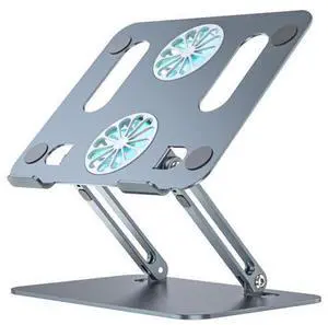 P89F Laptop Stand Adjustable Ipad Stand Fan Cooling Desktop Height Increase Cooling Folding Silent Support Stand P89F Laptop Stand Adjustable Ipad Stand Fan Cooling Desktop Height Increase Cooling Folding Silent Support Stand