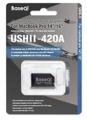 Generic BASEQI UHS-II Aluminum microSD Adapter for 2021 M1 MacBook Pro 14"" & 16" (Space Black, Adapter), isda420a Generic BASEQI UHS-II Aluminum microSD Adapter for 2021 M1 MacBook Pro 14"" & 16" (Space Black, Adapter), isda420a