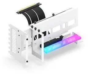 EZDIY-FAB Vertical PCIe 4.0 GPU Mount Bracket Graphic Card Holder with 5V 3 Pin ARGB LED Module, Video Card VGA Support Kit with PCIe 4.0 X16 Gen4 17cm/6.69in Riser Cable 90 Degree Right Angle- White EZDIY-FAB Vertical PCIe 4.0 GPU Mount Bracket Graphic Card Holder with 5V 3 Pin ARGB LED Module, Video Card VGA Support Kit with PCIe 4.0 X16 Gen4 17cm/6.69in Riser Cable 90 Degree Right Angle- White