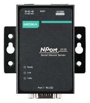 MOXA NPort 5110 - 1 Port Serial Device Server, 10/100 Ethernet, RS232, DB9 Male MOXA NPort 5110 - 1 Port Serial Device Server, 10/100 Ethernet, RS232, DB9 Male