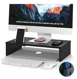 Wood Monitor Stand Riser Desk TV Shelf with Cellphone Holder Ergonomic Laptop Printer Stand with Cable Management for Laptop Computer Notebook iMac PC 167 inches Black Wood Monitor Stand Riser Desk TV Shelf with Cellphone Holder Ergonomic Laptop Printer Stand with Cable Management for Laptop Computer Notebook iMac PC 167 inches Black
