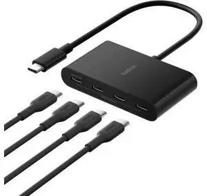 Connect 4 Port USB C Hub - Multiport Adapter Dongle with 4 USB C 3.2 Gen 2 Ports - High Speed 10G Data Transfer for Laptop MacBook iPad PC and More - 100W PD Connect 4 Port USB C Hub - Multiport Adapter Dongle with 4 USB C 3.2 Gen 2 Ports - High Speed 10G Data Transfer for Laptop MacBook iPad PC and More - 100W PD