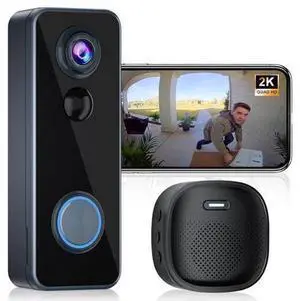 Doorbell Camera Wireless, Head-to-Toe Video, 2K HD Live View, Two-Way Talk,Smart Video Doorbell with Chime,no Subscription,Battery Powered,Motion Detection &Alerts,Works with Alexa &Google(2.4G WiFi) Doorbell Camera Wireless, Head-to-Toe Video, 2K HD Live View, Two-Way Talk,Smart Video Doorbell with Chime,no Subscription,Battery Powered,Motion Detection &Alerts,Works with Alexa &Google(2.4G WiFi)