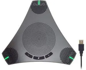 Conference Speaker and Microphone, 360° Omnidirectional USB Speakerphone Microphone with USB Hub, Noise Reduction/Echo Cancellation Computer Microphone for 8-10 People Business Conference, Home Office Conference Speaker and Microphone, 360° Omnidirectional USB Speakerphone Microphone with USB Hub, Noise Reduction/Echo Cancellation Computer Microphone for 8-10 People Business Conference, Home Office