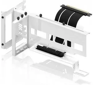 Vertical PCIe 4.0 GPU Mount Bracket Graphic Card Holder, Video Card VGA Support Kit with PCIe 4.0 X16 Gen4 17cm/6.69in Riser Cable 90 Degree Right Angle White Vertical PCIe 4.0 GPU Mount Bracket Graphic Card Holder, Video Card VGA Support Kit with PCIe 4.0 X16 Gen4 17cm/6.69in Riser Cable 90 Degree Right Angle White