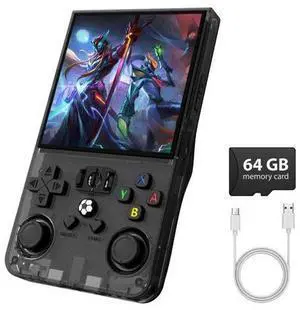 R36MAX Retro Gaming Console, Retro Handheld Games Console with 64GB TF Card, Portable Hand Held Open Source Linux System, 4.0 inch IPS HD Screen Video Game Consoles, 4000mAh Battery (Black) R36MAX Retro Gaming Console, Retro Handheld Games Console with 64GB TF Card, Portable Hand Held Open Source Linux System, 4.0 inch IPS HD Screen Video Game Consoles, 4000mAh Battery (Black)