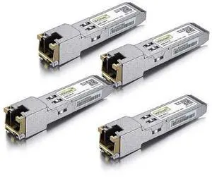 SFP to RJ45 Transceiver, 1.25G SFP-T 1000BASE-T Copper SFP Module Compatible with Intel E1GSFPT-A, Pack of 4 SFP to RJ45 Transceiver, 1.25G SFP-T 1000BASE-T Copper SFP Module Compatible with Intel E1GSFPT-A, Pack of 4