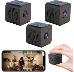 Spy Camera WiFi Hidden Camera,Small Nanny Cam with Motion Detection Spy Camera HD and Hidden Camera Mini Night Vision Portable Security Camera for Home Security Indoor 3 Pack Spy Camera WiFi Hidden Camera,Small Nanny Cam with Motion Detection Spy Camera HD and Hidden Camera Mini Night Vision Portable Security Camera for Home Security Indoor 3 Pack