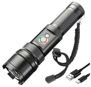 Ecocleanpath 250,000 Lumen LED Flashlight with COB Light, USB-C Rechargeable, IP65 Waterproof for Outdoor Camping & Emergencies Ecocleanpath 250,000 Lumen LED Flashlight with COB Light, USB-C Rechargeable, IP65 Waterproof for Outdoor Camping & Emergencies