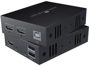 HDMI KVM USB Extender 1080P@60Hz Over Cat5e/6 Ethernet Cable 50m (164ft) for Mouse and Keyboard Control Remote Signals HDMI KVM USB Extender 1080P@60Hz Over Cat5e/6 Ethernet Cable 50m (164ft) for Mouse and Keyboard Control Remote Signals