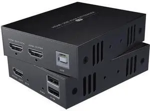 FOR-HDMI KVM USB Extender Transmit 1080p HD Video Over Cat5e/6 Ethernet Cable 50m (164ft) for Mouse and Keyboard Control Remote Signals FOR-HDMI KVM USB Extender Transmit 1080p HD Video Over Cat5e/6 Ethernet Cable 50m (164ft) for Mouse and Keyboard Control Remote Signals