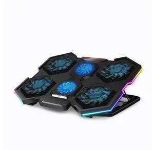 Six-Fan Notebook Radiator Cooling Pad USB Dual Port Rgb Gaming Laptop Cooling Pads Cooler Base Bracket for 15.6"-17"inch Six-Fan Notebook Radiator Cooling Pad USB Dual Port Rgb Gaming Laptop Cooling Pads Cooler Base Bracket for 15.6"-17"inch