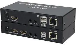 4K HDTV 120M KVM Extender HDMI-Compatible USB-A Keyboard Mouse 3.5mm AUX Aluminium Alloy Over CAT6 RJ45 Lan Ethernet Extender(With US Plug) 4K HDTV 120M KVM Extender HDMI-Compatible USB-A Keyboard Mouse 3.5mm AUX Aluminium Alloy Over CAT6 RJ45 Lan Ethernet Extender(With US Plug)