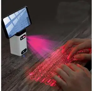 BT Wireless Virtual Laser Projection Keyboard and Mouse IR Touch With Power Bank & Hidden Smart Phone Bracket Rechargeable BT Wireless Virtual Laser Projection Keyboard and Mouse IR Touch With Power Bank & Hidden Smart Phone Bracket Rechargeable