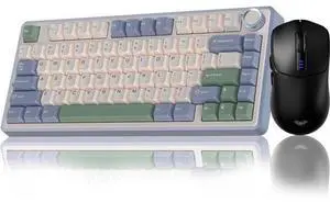 AULA Wireless Keyboard and Mouse Combo, F75 75% Mechanical Keyboards, Gasket Hot Swappable Custom Keyboard+SC580 Wireless Gaming Mouse Black AULA Wireless Keyboard and Mouse Combo, F75 75% Mechanical Keyboards, Gasket Hot Swappable Custom Keyboard+SC580 Wireless Gaming Mouse Black