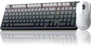AULA Wireless Keyboard and Mouse Combo, F99 Pro Mechanical Keyboards with Knob,Tri-Mode Hot Swappable Keyboard+SC580 Wireless Gaming Mouse White AULA Wireless Keyboard and Mouse Combo, F99 Pro Mechanical Keyboards with Knob,Tri-Mode Hot Swappable Keyboard+SC580 Wireless Gaming Mouse White