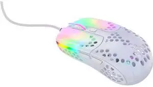XTRFY MZ1, Ultra-Light Wired Gaming Mouse, Cutting-Edge Pixart 3389 Sensor, Unique Shape for Optimum Aim, Adjustable RGB Lighting, White Rail Edition XTRFY MZ1, Ultra-Light Wired Gaming Mouse, Cutting-Edge Pixart 3389 Sensor, Unique Shape for Optimum Aim, Adjustable RGB Lighting, White Rail Edition
