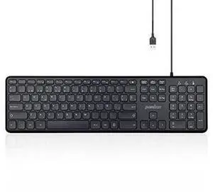 Perixx PERIBOARD-210 Teclado Full Size con Cable, diseno Ultra Delgado y teclas silenciosas, para ordenador, Laptop, PC y Escritorio, Disposicion en espanol, Color Negro Perixx PERIBOARD-210 Teclado Full Size con Cable, diseno Ultra Delgado y teclas silenciosas, para ordenador, Laptop, PC y Escritorio, Disposicion en espanol, Color Negro