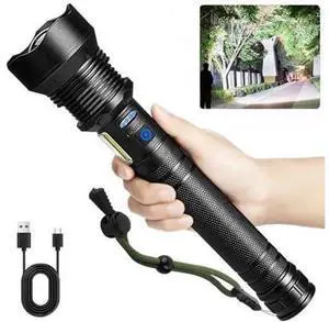 Flashlights High Lumens Rechargeable 90 000 Lumens Super Bright Led Flashlight Flash Light with 5 Modes IPX6 Waterproof Handheld Powerful Flashlight for Camping Emergencies Flashlights High Lumens Rechargeable 90 000 Lumens Super Bright Led Flashlight Flash Light with 5 Modes IPX6 Waterproof Handheld Powerful Flashlight for Camping Emergencies