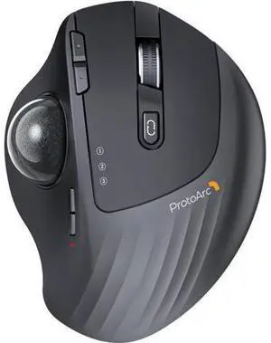 Wireless Trackball Mouse EM01 NL Ergonomic Bluetooth Rollerball Thumb Rechargeable Computer Laptop Mouse Adjustable Angle & 3 Device Connection for PC Mac Windows-Gray Ball Wireless Trackball Mouse EM01 NL Ergonomic Bluetooth Rollerball Thumb Rechargeable Computer Laptop Mouse Adjustable Angle & 3 Device Connection for PC Mac Windows-Gray Ball