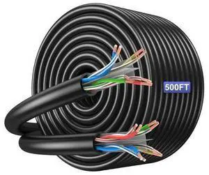Cat6 Cable 500ft - UTP Shielded, Waterproof, 550MHz, UV Resistant 26AWG Cat 6 Ethernet Cable 500 ft, Suitable for Indoor and Outdoor Use(Does not Include RJ45 Interface) Cat6 Cable 500ft - UTP Shielded, Waterproof, 550MHz, UV Resistant 26AWG Cat 6 Ethernet Cable 500 ft, Suitable for Indoor and Outdoor Use(Does not Include RJ45 Interface)