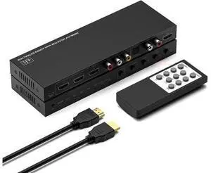 Y.D.F 3 Way HDMI 2.0+ 1 RCA to HDMI Selector Converter(2 in 1 with Audio Extractor) Support 4:3/16:9 Switching2.0ch/5.1ch and ARC for N64 NGC Wii PS2/3/4/5 Xbox Switch Apple TV FireStick Ruko Etc. Y.D.F 3 Way HDMI 2.0+ 1 RCA to HDMI Selector Converter(2 in 1 with Audio Extractor) Support 4:3/16:9 Switching2.0ch/5.1ch and ARC for N64 NGC Wii PS2/3/4/5 Xbox Switch Apple TV FireStick Ruko Etc.