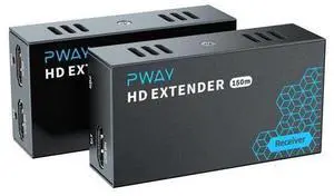 PWAY HDMI Extender 500ft No Delay Over Cat5e/6 HDMI Balun IP Kit Over Ethernet Long Distance Video, 1 to Many Over Gigabit Switch PWAY HDMI Extender 500ft No Delay Over Cat5e/6 HDMI Balun IP Kit Over Ethernet Long Distance Video, 1 to Many Over Gigabit Switch