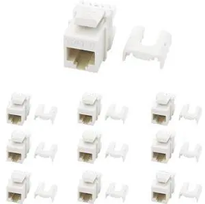 Legrand - OnQ Cat6 Keystone Jacks Quick Connect RJ45 Keystone Insert with 110 Punch Down, HDMI Keystone Jacks, Use with Cat5, Cat5e, or Cat6 Keystone Jack, White, WP3476WH, 10 Pack Legrand - OnQ Cat6 Keystone Jacks Quick Connect RJ45 Keystone Insert with 110 Punch Down, HDMI Keystone Jacks, Use with Cat5, Cat5e, or Cat6 Keystone Jack, White, WP3476WH, 10 Pack