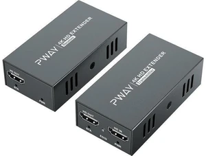 PWAY 4K @60Hz HDMI Over Ethernet Extender Over CAT5 CAT6 CAT7, HDR10 200Ft Long Distance with Loop Out, Support Poc, HDMI2.0 HDCP2.2 PWAY 4K @60Hz HDMI Over Ethernet Extender Over CAT5 CAT6 CAT7, HDR10 200Ft Long Distance with Loop Out, Support Poc, HDMI2.0 HDCP2.2