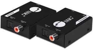 SIIG Digital & Optical Audio Extender Over Cat5e/6 Ethernet Cable up to 990ft, Audio Converter, S/PDIF Toslink & Coaxial, Digital 5.1 or PCM 2.0, Metal Housing, ESD Protection,(CE-AU0411-S1) SIIG Digital & Optical Audio Extender Over Cat5e/6 Ethernet Cable up to 990ft, Audio Converter, S/PDIF Toslink & Coaxial, Digital 5.1 or PCM 2.0, Metal Housing, ESD Protection,(CE-AU0411-S1)
