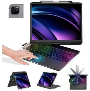 BABG Keyboard Case for iPad Air 13 inch(M3/M2)&iPad Pro 13, iPad Pro 12.9(6th/5th /4th/3rd Gen) Case with Keyboard,360° Rotatable,Toupad,Backlits,Pencil Charging-Black BABG Keyboard Case for iPad Air 13 inch(M3/M2)&iPad Pro 13, iPad Pro 12.9(6th/5th /4th/3rd Gen) Case with Keyboard,360° Rotatable,Toupad,Backlits,Pencil Charging-Black