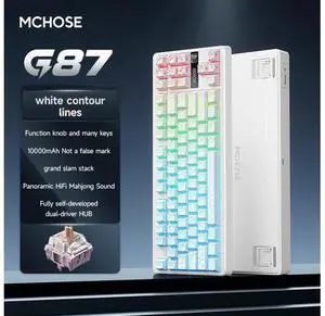 MCHOSE G87 Wireless Mechanical Keyboard,Tri-Mode BT/2.4GHz/USB-C Hot Swappable Custom Keyboard, 10000mAh Battery, Gasket Structure,RGB Backlit Gaming Keyboard for Win/Mac MCHOSE G87 Wireless Mechanical Keyboard,Tri-Mode BT/2.4GHz/USB-C Hot Swappable Custom Keyboard, 10000mAh Battery, Gasket Structure,RGB Backlit Gaming Keyboard for Win/Mac