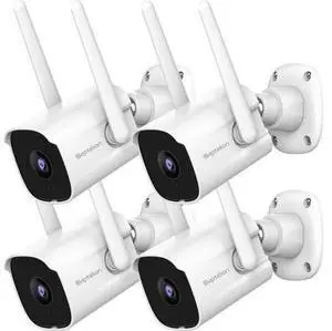 Septekon 2K Home Security Cameras, 4 Pack Wired WiFi Outdoor Security Cameras with Night Vision, Two-Way Audio, 2.4G WiFi, IP66, Motion Detection Alarm - P30 Septekon 2K Home Security Cameras, 4 Pack Wired WiFi Outdoor Security Cameras with Night Vision, Two-Way Audio, 2.4G WiFi, IP66, Motion Detection Alarm - P30