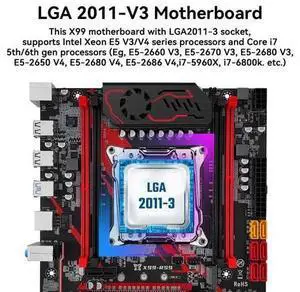 MACHINIST X99 RS9 Server Motherboard LGA 2011-V3 Motherboard for Intel Xeon E5 V3/V4 and Core i7 5th/6th gen Series Processors, DDR4 Max 128GB, SATA 6Gbps, Gigabit LAN, NVME M.2, WiFi M.2, SATA 6Gbps MACHINIST X99 RS9 Server Motherboard LGA 2011-V3 Motherboard for Intel Xeon E5 V3/V4 and Core i7 5th/6th gen Series Processors, DDR4 Max 128GB, SATA 6Gbps, Gigabit LAN, NVME M.2, WiFi M.2, SATA 6Gbps
