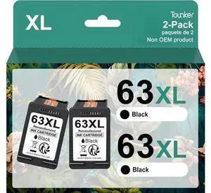 63XL Black Ink Cartridges Remanufactured 63XL Black Ink Cartridges Ink 63 63XL Works with Envy 4520 4512 OfficeJet 3830 3833 4650 4655 5255 5258 DeskJet 1112 2130 3630 3633 (2 Black) 63XL Black Ink Cartridges Remanufactured 63XL Black Ink Cartridges Ink 63 63XL Works with Envy 4520 4512 OfficeJet 3830 3833 4650 4655 5255 5258 DeskJet 1112 2130 3630 3633 (2 Black)
