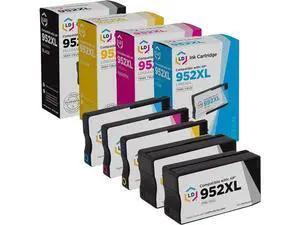 LD Products Compatible Replacements 952xl Ink Cartridges Combo Pack 952 XL High Yield (2 Black, 1 Cyan, 1 Magenta, 1 Yellow, 5-Pack) for OfficeJet Pro 7720 7740 8210 8710 8715 8720 8740 8747 LD Products Compatible Replacements 952xl Ink Cartridges Combo Pack 952 XL High Yield (2 Black, 1 Cyan, 1 Magenta, 1 Yellow, 5-Pack) for OfficeJet Pro 7720 7740 8210 8710 8715 8720 8740 8747