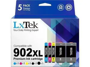LxTek Compatible Ink Cartridge Replacement 902 XL 902XL to use with Officejet 6978 6954 6962 6968 6975 Printers (5 Pack) LxTek Compatible Ink Cartridge Replacement 902 XL 902XL to use with Officejet 6978 6954 6962 6968 6975 Printers (5 Pack)