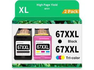 67XL Ink Cartridges Black Color Combo Pack Remanufactured Ink Cartridge Replacement 67 Ink for Envy 6055e 6055 6455e 6458e Envy Pro 6455 DeskJet 2700 2700e 2755e 4155e(2 Pack) HP67 HP67XL 67XL Ink Cartridges Black Color Combo Pack Remanufactured Ink Cartridge Replacement 67 Ink for Envy 6055e 6055 6455e 6458e Envy Pro 6455 DeskJet 2700 2700e 2755e 4155e(2 Pack) HP67 HP67XL