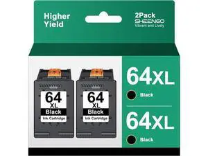 64XL Black Ink Cartridge High Yield Remanufactured Ink Replacement Ink 64 64 XL for Envy Photo 7858 7855 7155 6255 6252 7120 6232 7158 7164 Envy 7255e 7955e 7958e Tango X Printer (2 Black) 64XL Black Ink Cartridge High Yield Remanufactured Ink Replacement Ink 64 64 XL for Envy Photo 7858 7855 7155 6255 6252 7120 6232 7158 7164 Envy 7255e 7955e 7958e Tango X Printer (2 Black)