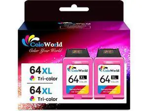 ColoWorld 64XL Color Ink Cartridges, 64 64XL Color Ink Cartridge Printer, Compatible for Envy Photo 7855 7155 7858 6255 7164 6222 6230 7830 7864, Inspire 7255e 7955e 7900e, Tango Printer ColoWorld 64XL Color Ink Cartridges, 64 64XL Color Ink Cartridge Printer, Compatible for Envy Photo 7855 7155 7858 6255 7164 6222 6230 7830 7864, Inspire 7255e 7955e 7900e, Tango Printer